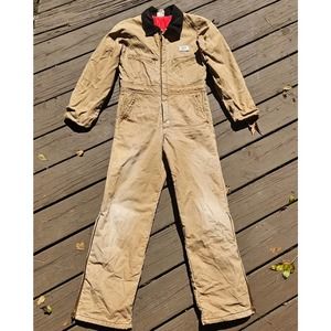 Vintage Canvas Insulated Coveralls Warm Winter Jumpsuit work wear size Small